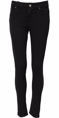 Black Cotton Skinny Mid Waist Denim Jeans