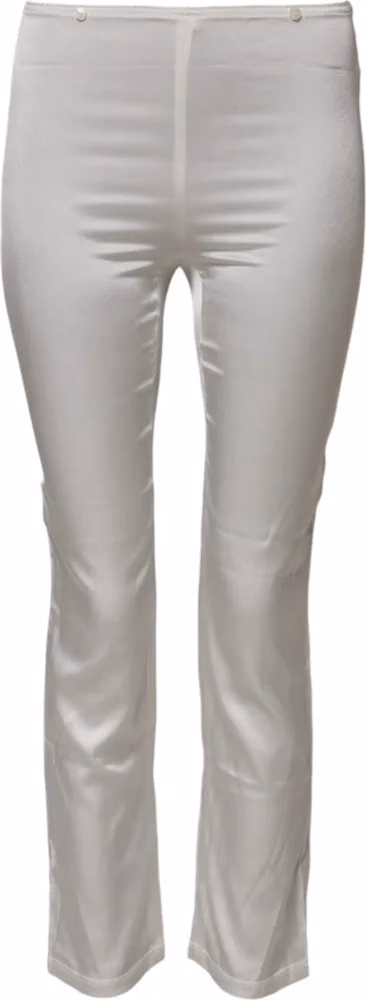 Ivory Silk Tapered High Waist Pants