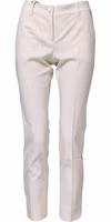 White Wool Tapered High Waist Pants 1