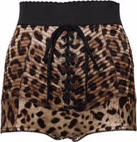 Brown Leopard High Waist Hot Pants Shorts 1