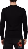 Dark Gray Embroidered Logo Pullover Sweater 4