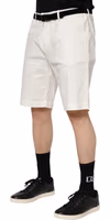 White Chinos Cotton Stretch Men Casual Shorts 2