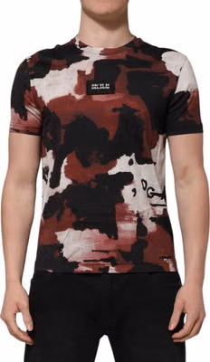 Multicolor Camouflage Men Crew Neck T-shirt