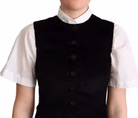 Black Brown Leopard Print Waistcoat Vest 1