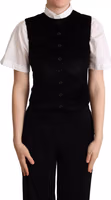 Black Brown Leopard Print Waistcoat Vest 4