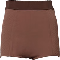 Brown Viscose High Waisted Hot Pants Shorts 1