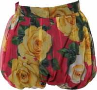 Red Floral High Waist Women Hot Pants Shorts 2