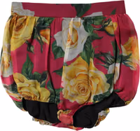 Red Floral High Waist Women Hot Pants Shorts 4