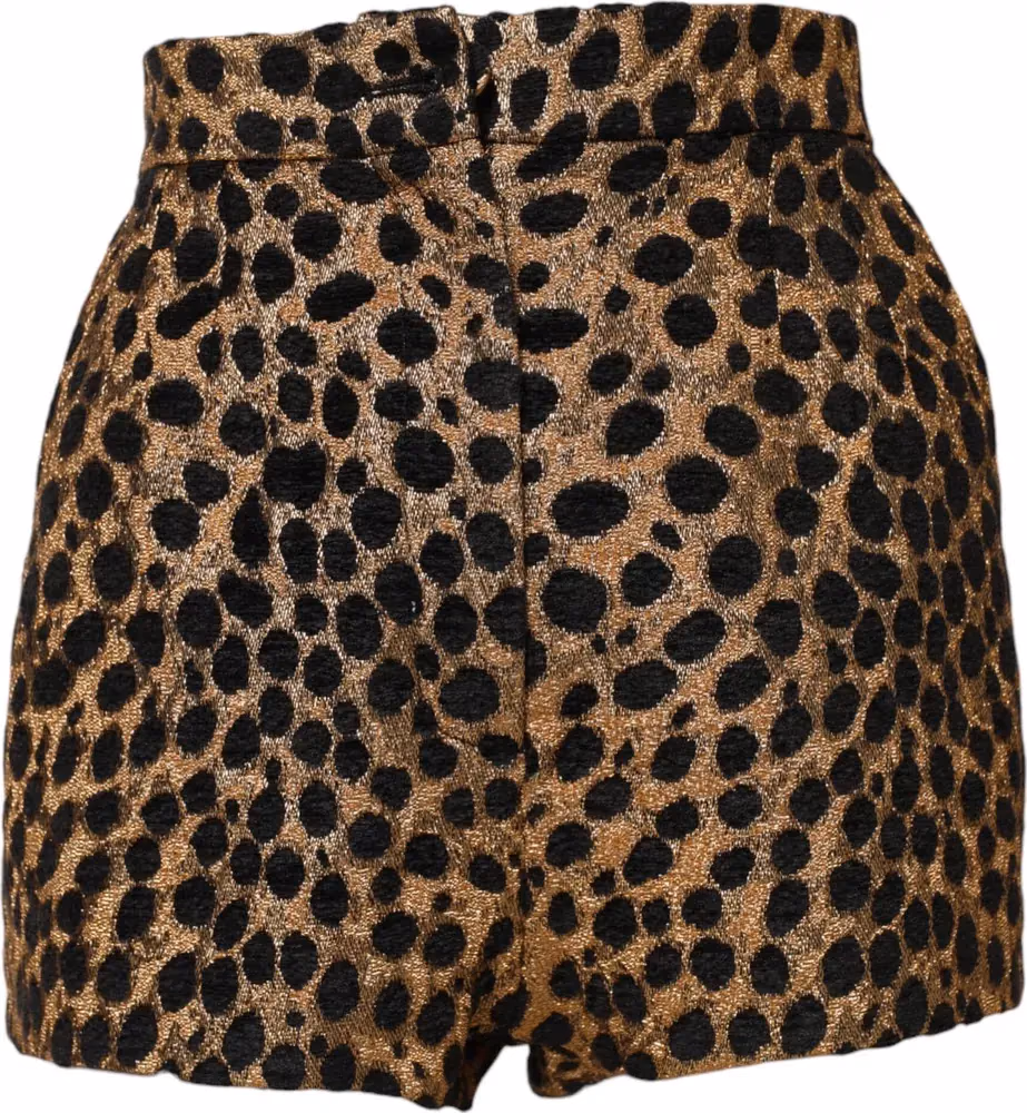Brown Leopard High Waisted Hot Pants Shorts