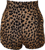 Brown Leopard High Waisted Hot Pants Shorts 2