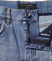 Blue Logo Plaque Denim Cotton Hot Pants Shorts 3