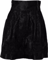 Black Floral Embroidery Silk High Waist Shorts 4