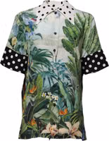 Multicolor Printed Silk Collared Shirt Top 2