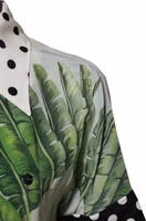 Multicolor Printed Silk Collared Shirt Top 4