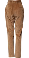 Brown Cotton Corduroy Tapered Pants 2