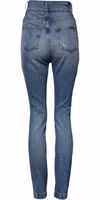 Blue Washed Skinny High Waist Denim Jeans 2