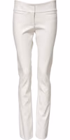 White Polyurethane High Waist Tapered Pants 4