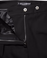 Black Wool High Waist Flared Pants 3