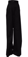 Black Cotton HighWaist Wide Leg Pants 1