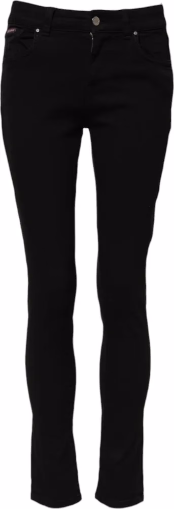 Black Cotton Skinny Mid Waist Denim Jeans