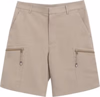 Beige Cotton Cargo Shorts 1