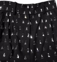 Black Crystal Embellished Wide Leg Pants 1
