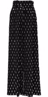 Black Crystal Embellished Wide Leg Pants 2