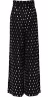Black Crystal Embellished Wide Leg Pants 3