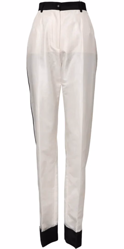 White High Waist Straight Dress Trouser Pants