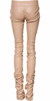 Beige Lace Details Mid Waist Skinny Pants 3