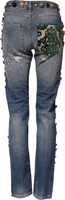 Blue Embellished Tattered SkinnyDenim Jeans 3