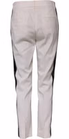 White Wool Mid Waist Tapered Trouser Pants 1