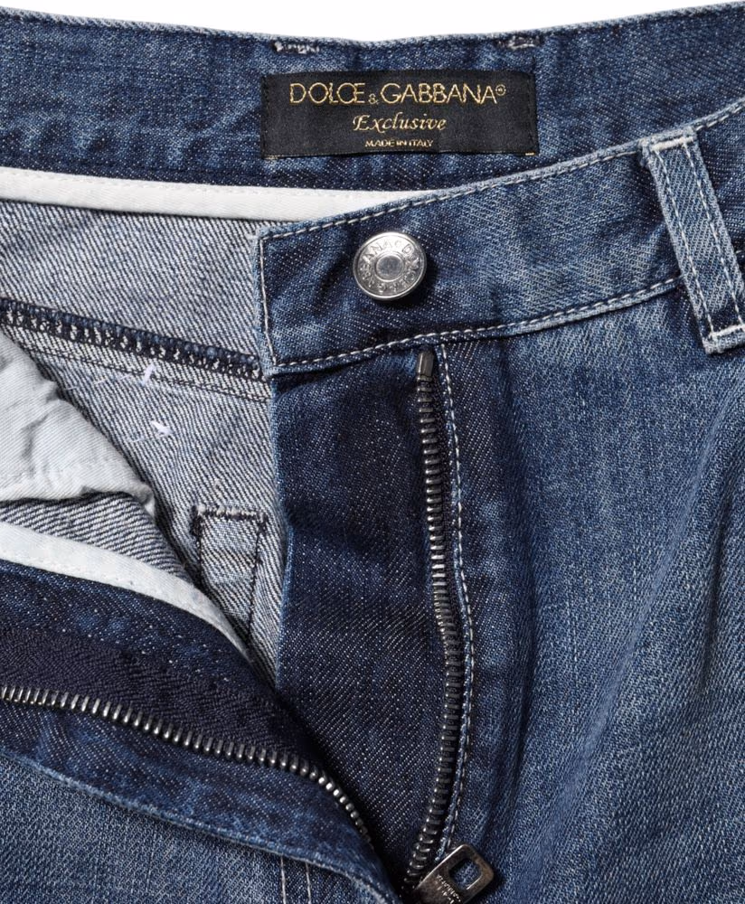 Blue Cotton High Waist Wide Leg Denim Jeans