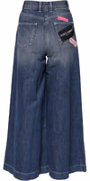 Blue Cotton High Waist Wide Leg Denim Jeans 2