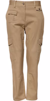 Beige Mid Waist Cargo Tapered Pants 3