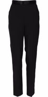 Black Wool Tapered High Waist Pants 1