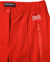Red Mid Waist Slim Fit Pants 3