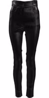 Black Cotton Stretch Lurex Thread Skinny Pants 4