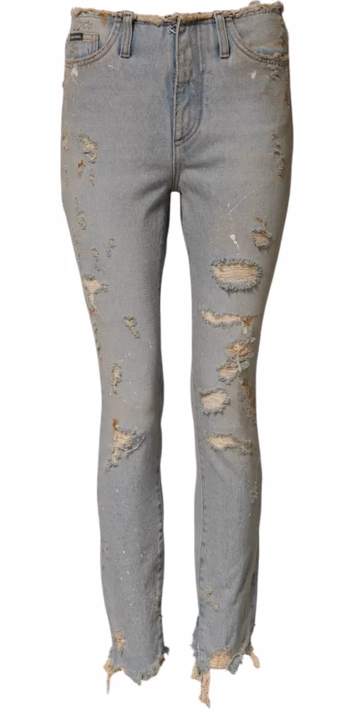 Light Blue High Waist Skinny Denim Jeans