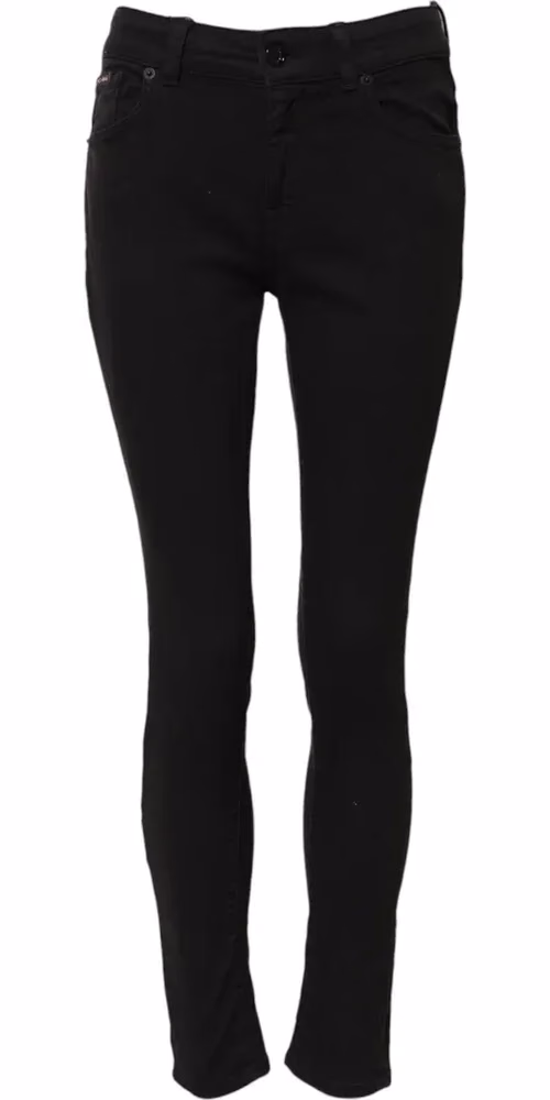 Black Cotton Skinny Mid Waist Denim Jeans