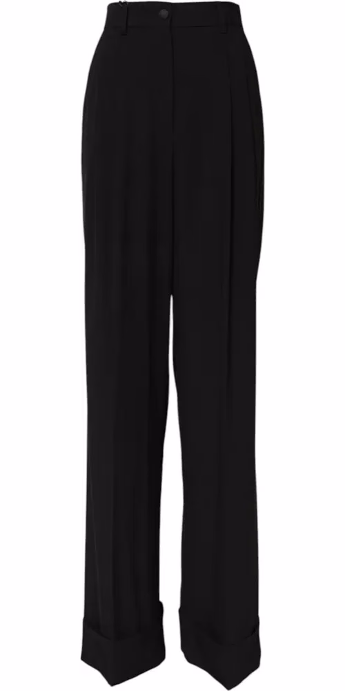 Black Wool High Waist Formal Pants