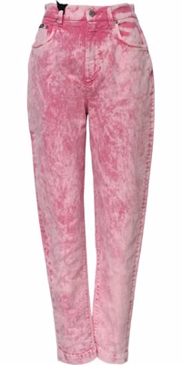 Pink Tie Dye High Waist Tapered Denim Jeans