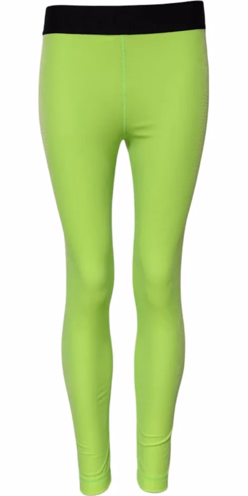 Green Nylon Slim Fit Leggings Pants