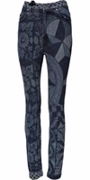 Blue Graphic Print Cotton Skinny Denim Jeans 4