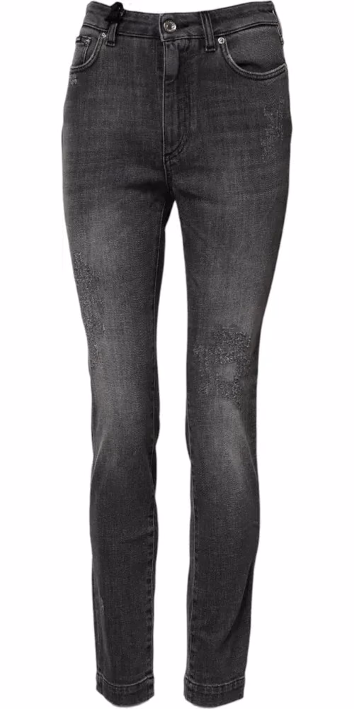 Dark Gray AUDREY Cotton Skinny Denim Jeans