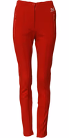 Red Mid Waist Slim Fit Pants 4