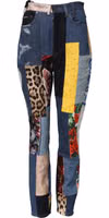 Multicolor Patchwork Skinny Denim Jeans 1