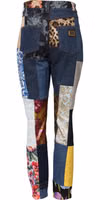 Multicolor Patchwork Skinny Denim Jeans 2