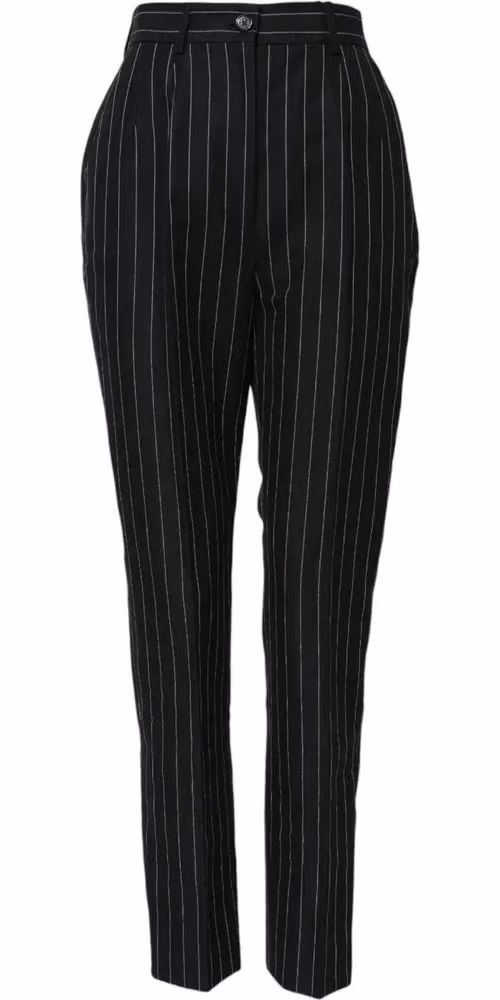 Black Stripes High Waist Tapered Pants