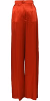 Red Satin High Waist Wide Leg Pants 1
